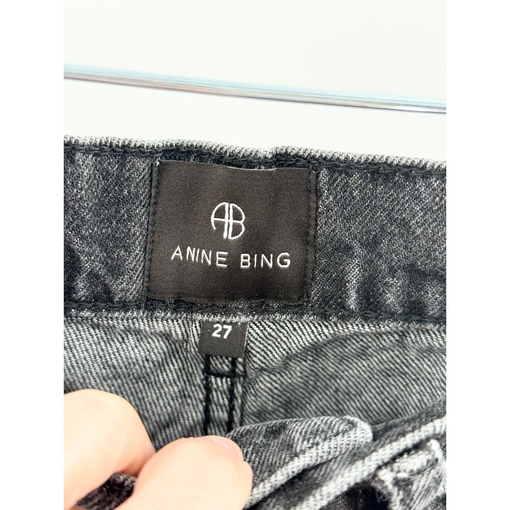 Anine Bing Brie High Waisted Denim Wide Leg Jeans Washed Black Women's Size 27 - Picture 4 of 5